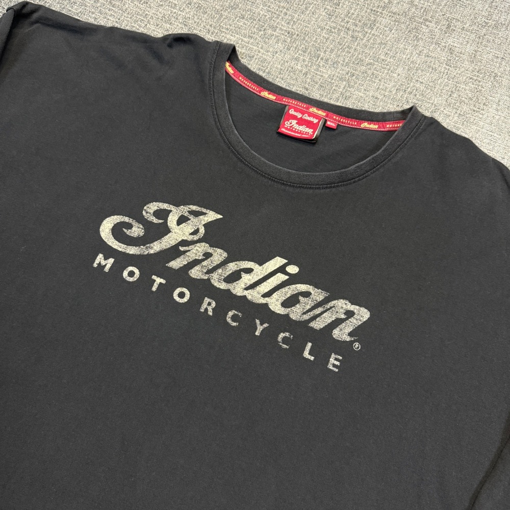 Indian Motorcycle T Shirt Mens 5XL Black Logo Graphic Short Sleeve Biker